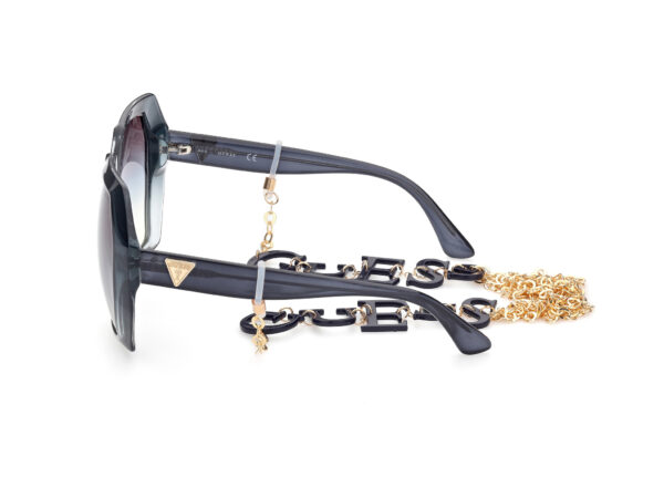 sunglasses guess oversized chain blue grey lenses women uvprotection