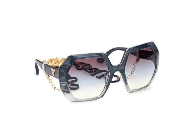 sunglasses guess oversized chain blue grey lenses women uvprotection