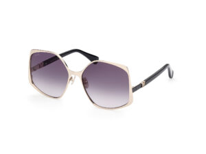 sunglasses maxmara metal silver black purple lenses degrade gradient oversized women uvprotection