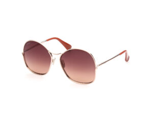 sunglasses maxmara women metal pink gold brown lenses degrade gradient uvprotection