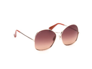 sunglasses maxmara women metal pink gold brown lenses degrade gradient uvprotection