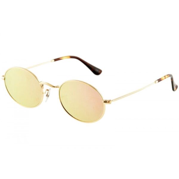 sunglasses 3guys oval gold metal crystal pink lenses mirror women uvprotection