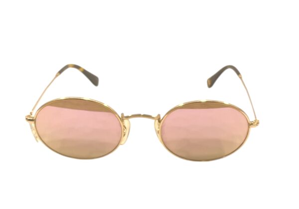 sunglasses 3guys oval gold metal crystal pink lenses mirror women uvprotection