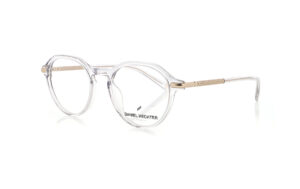 frame glasses daniel hechter men women round crystal transparent acetate gold metal sides