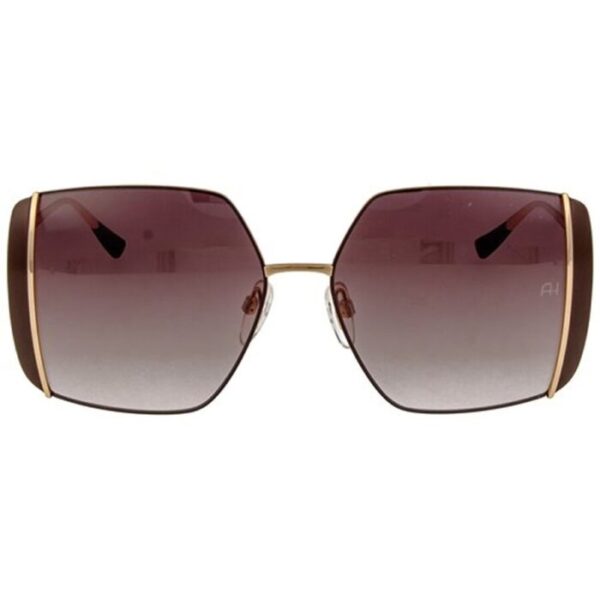 sunglasses ana hickmann square gold metal brown gradient lenses degrade women big square uvprotection