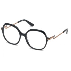 frame guess women oversized round black acetate front pink gold metal sides