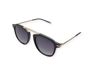 sunglasses hickmann square gold metal black acetate fume gradient lenses women uvprotection