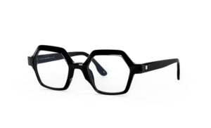 frame glasses les pieces uniques women oversized polygon black acetate