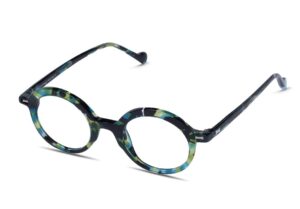 frame glasses les pieces uniques round green tortoiseshell acetate