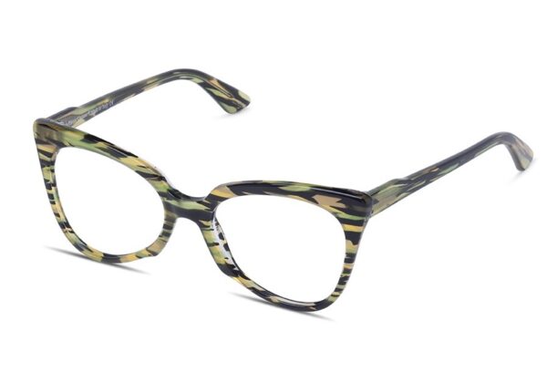 frame glasses les pieces uniques women butterfly black and yellow/green acetate