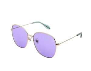 sunglasses mujosh women oversized square metal pink gold purple lenses uvprotection