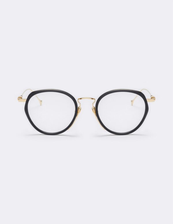 frames haze new york handmade women golden metal titanium black acetate round