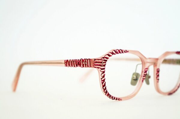 frame glasses ugly bell square small handcrafted pink acetate red details women