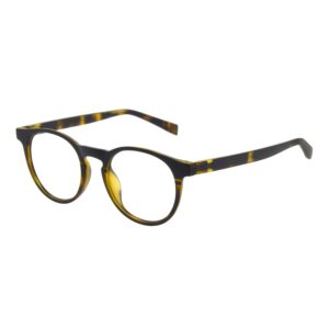 sergio tacchini frame glasses men round black and brown havana acetate