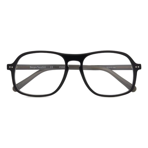 frame glasses sergio tacchini men aviator black acetate