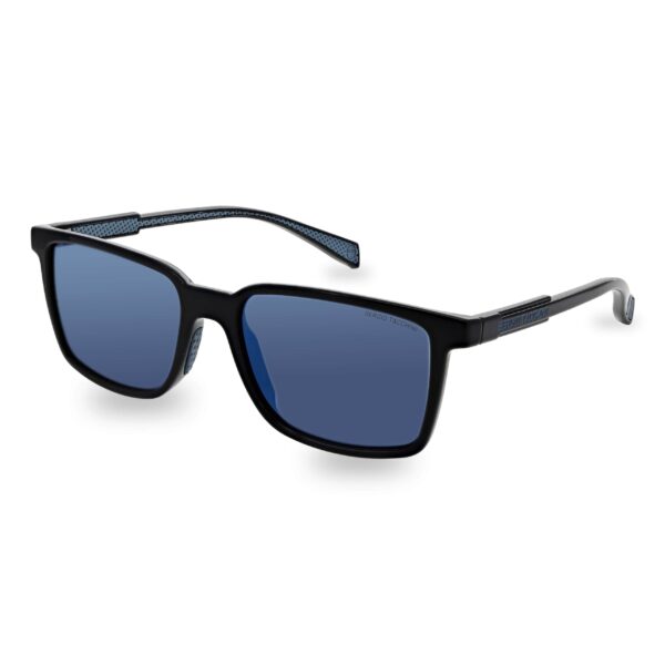 Sunglasses sergio tacchini black acetate square men blue mirror lenses uvprotection men