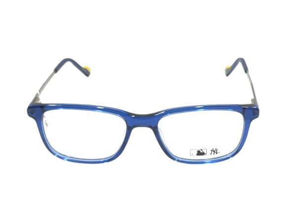 frame glasses new york yankees boys teenagers square shape blue acetate metallic silver temples