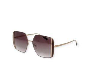 sunglasses ana hickmann square gold metal brown gradient lenses degrade women big square uvprotection