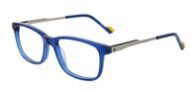 frame glasses new york yankees boys teenagers square shape blue acetate metallic silver temples