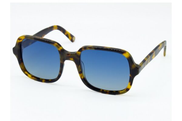 sunglasses anna riska square tortoiseshell acetate blue polarized degrade gradient lenses uvprotection