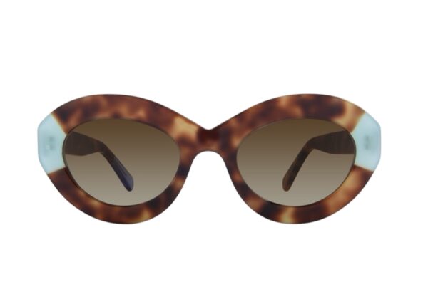 sunglasses urban owl women handmade oval shape retro vintage brown havana acetate mint color details gradient brown lenses uvprotection