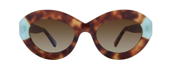 sunglasses urban owl women handmade oval shape retro vintage brown havana acetate mint color details gradient brown lenses uvprotection