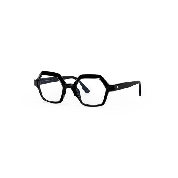 frame glasses les pieces uniques women oversized polygon black acetate