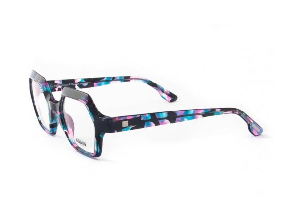 frame glasses les pieces uniques women polygon acetate blue pink black