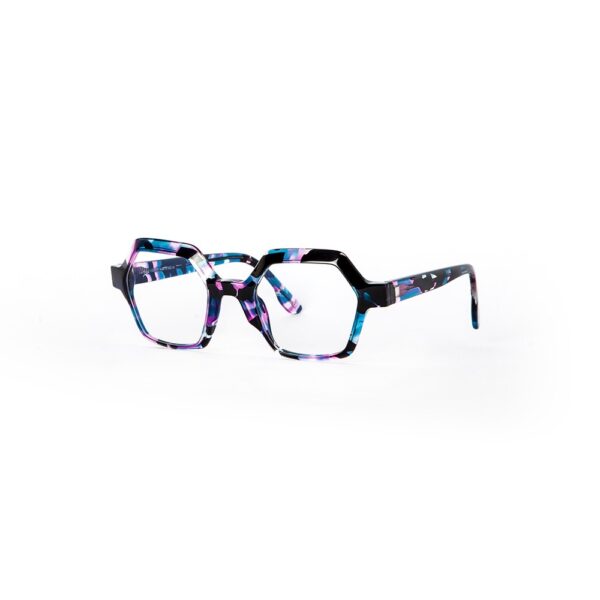 frame glasses les pieces uniques women polygon acetate blue pink black