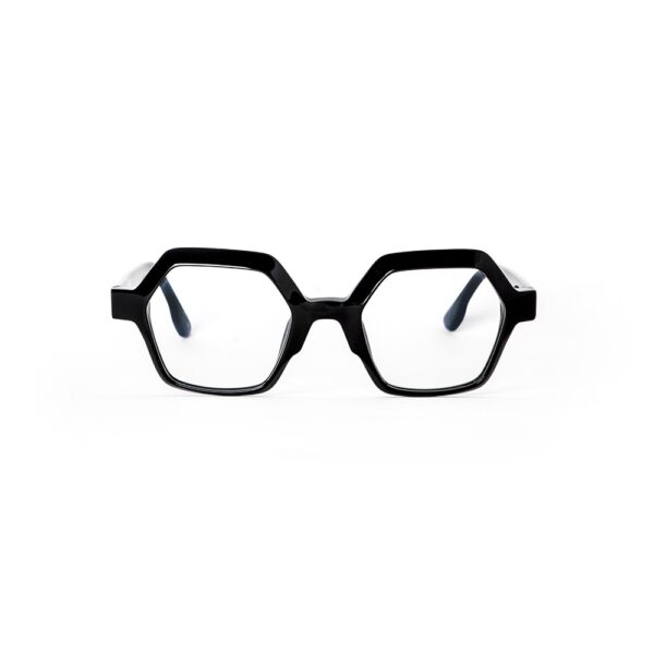 frame glasses les pieces uniques women oversized polygon black acetate