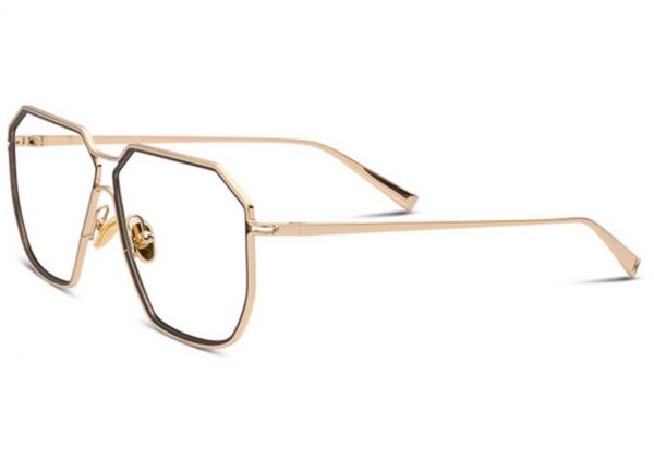 frames kreuzbergkinder men women oversized polygon black and gold metal