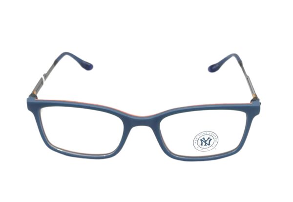 eyeglasses ny yankees boys children rectangular shape blue plastic frame silver metal temples