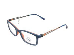 eyeglasses ny yankees boys children rectangular shape blue plastic frame silver metal temples