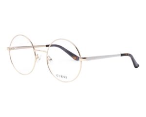 frame guess gold metal round women white sides