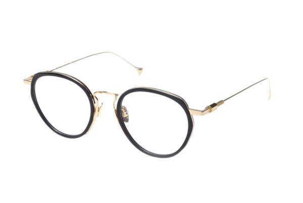 frames haze new york handmade women golden metal titanium black acetate round