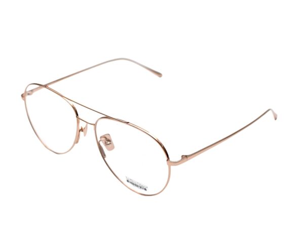 eyeglasses les pieces uniques men women unisex aviator shape titanium frame metallic rose gold color