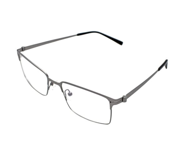 frame glasses les pieces uniques piuma men rectangular shape metallic frame grey color