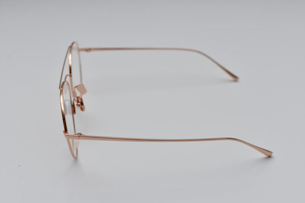 eyeglasses les pieces uniques men women unisex aviator shape titanium frame metallic rose gold color