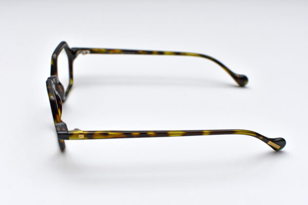 eyeglasses les pieces uniques men women polygonal shape small dark brown havana acetate