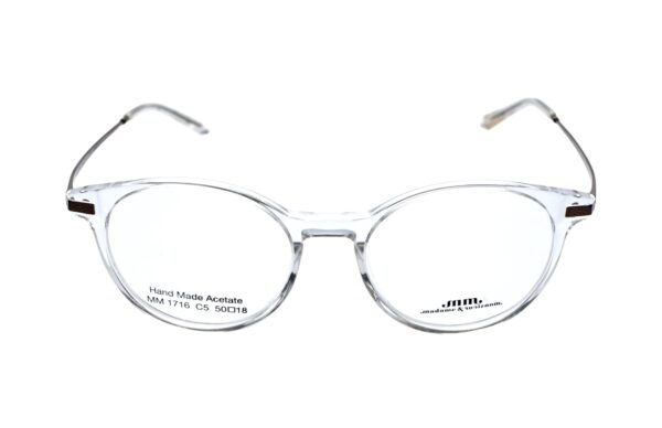 frame glasses madamme monsieure men women unisex round shape transparent acetate metal sides