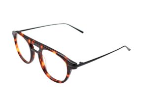 frame glasses ross and brown men women unisex round shape brown havana acetate black metallic temples double bridge