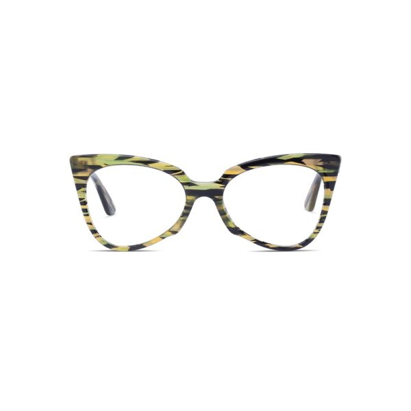 frame glasses les pieces uniques women butterfly black and yellow/green acetate