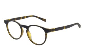 sergio tacchini frame glasses men round black and brown havana acetate