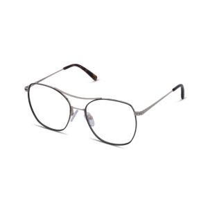 frame glasses les pieces uniques women oversized polygon double bridge metal gold and black