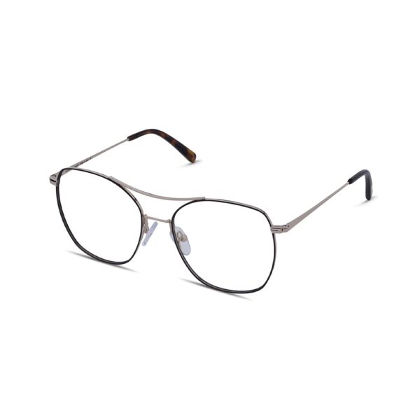 frame glasses les pieces uniques women oversized polygon double bridge metal gold and black