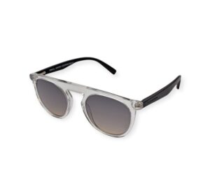 sunglasses t-charge men transparent crystal acetate round shape fume gradient degrade lenses uvprotection
