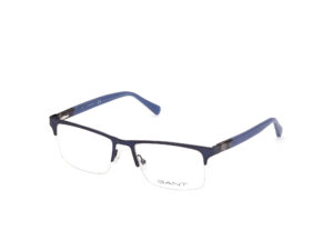 frame glasses gant men rectangular nylor dark blue stainless steel plastic blue sides