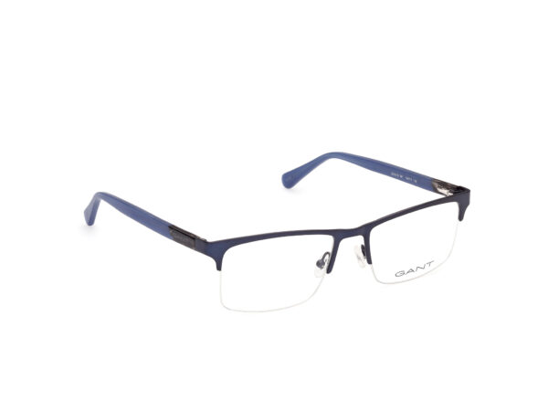 frame glasses gant men rectangular nylor dark blue stainless steel plastic blue sides