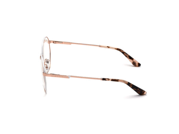 frame glasses guess women polygonal pink gold metal