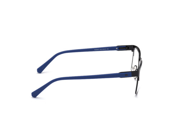 frame glasses guess men rectangular black matte stainless steel blue rods